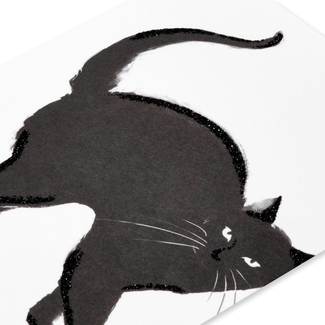 Black Cat Halloween Greeting Card Image 5