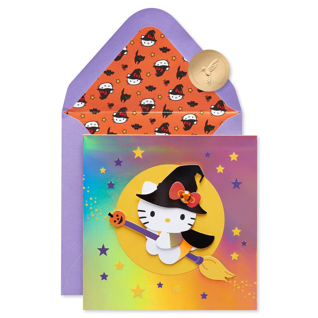 Hello Kitty Witch Hello Kitty Halloween Greeting Card Image 1