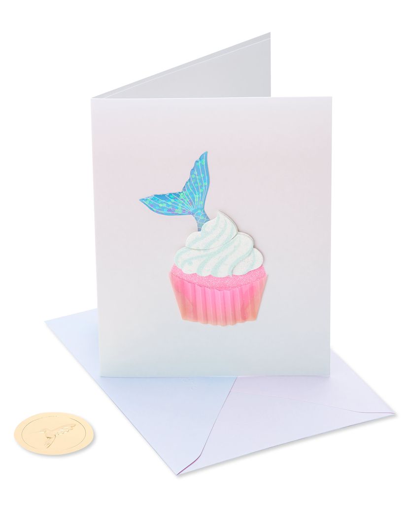 Mermaid Cupcake Birthday Greeting CardImage 4