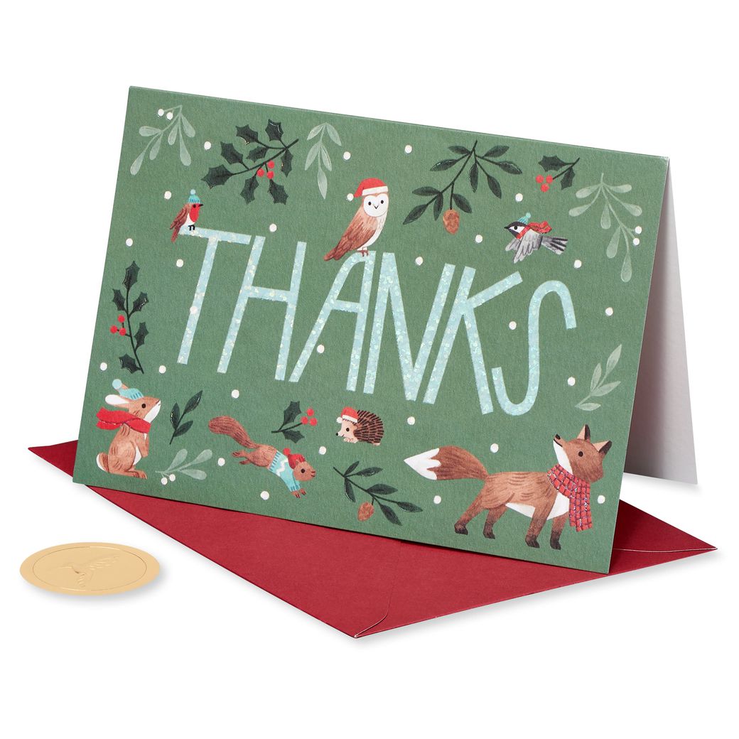 Woodland Thank You Holiday Boxed Cards, 12-Count Image 4