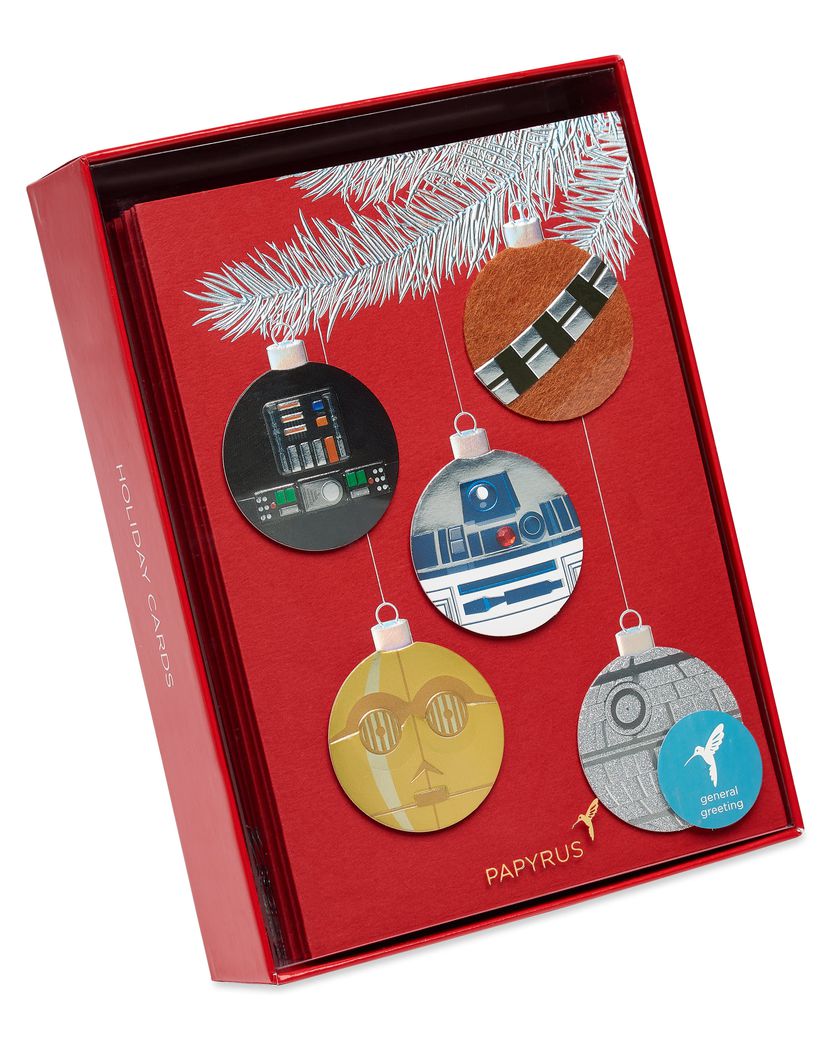 Merry Force Be with You Star Wars Christmas Boxed Cards -Glitter, 8-Count Image 6