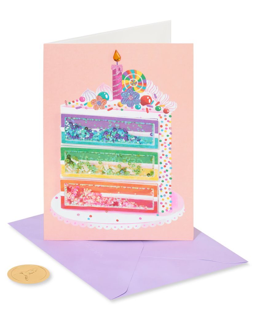 RARE Papyrus Birthday Card Judith Leiber Jeweled Glitter Rainbow French  Fries