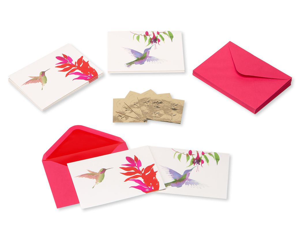 PAPYRUS Boxed Notes Set of 12 Hummingbird Blank Note Cards - Digs N Gifts