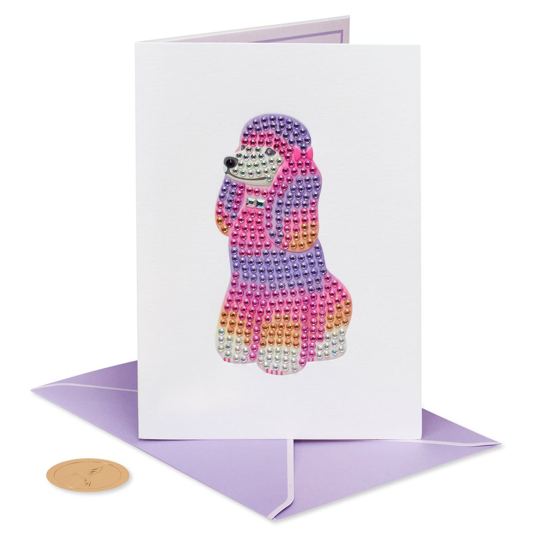 Gemmed Poodle Blank Greeting Card - Designed by Judith Leiber Image 4