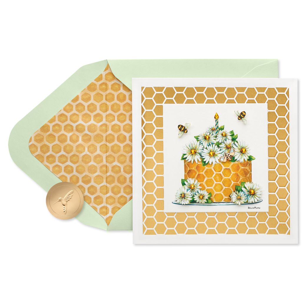 Honeybees Blank Birthday Greeting Card - Designed by Bella Pilar Image 1