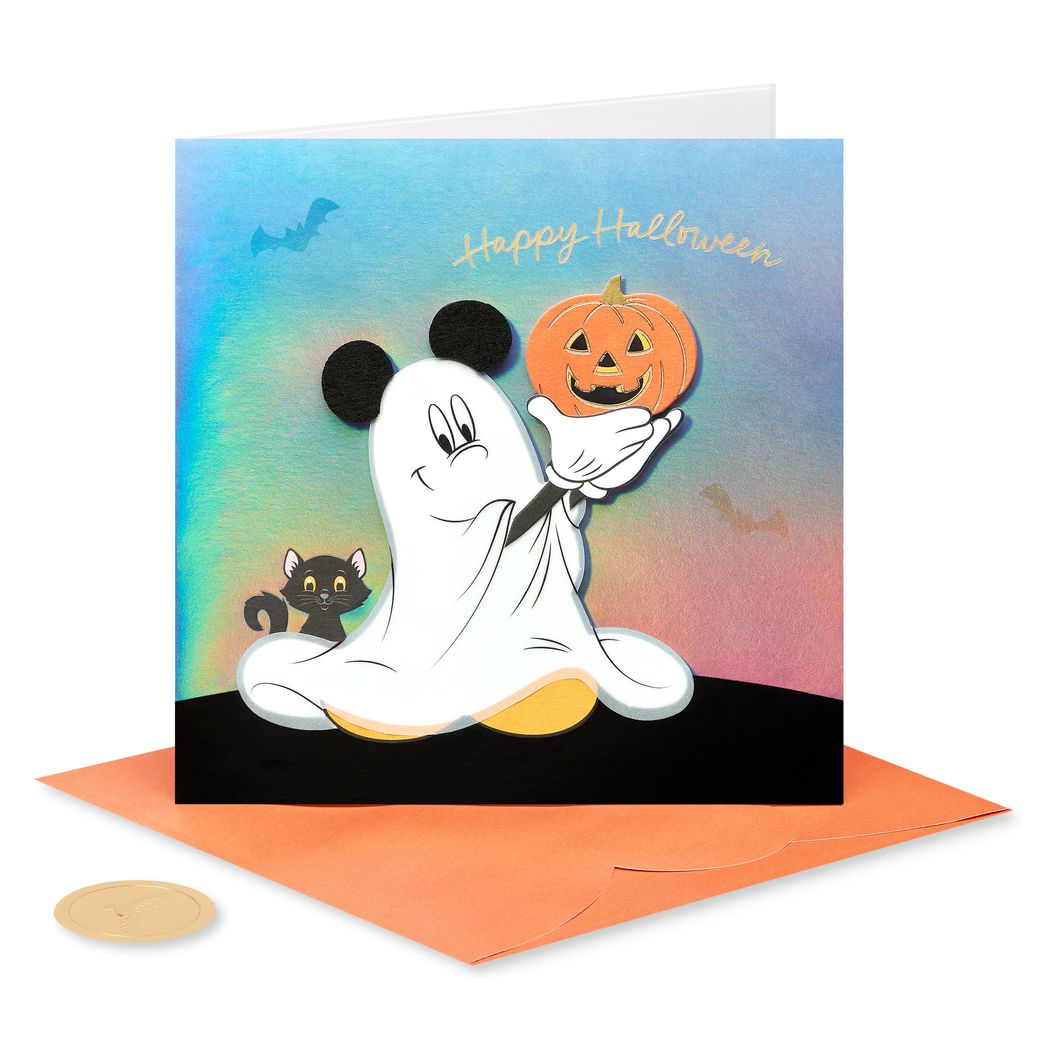 Ghost Mickey Disney Halloween Greeting Card Image 4