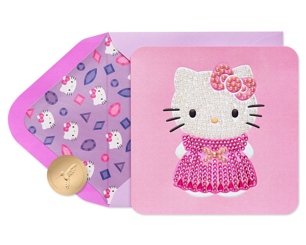 Cute Hello Kitty Cat Greeting Card by Botolsaos