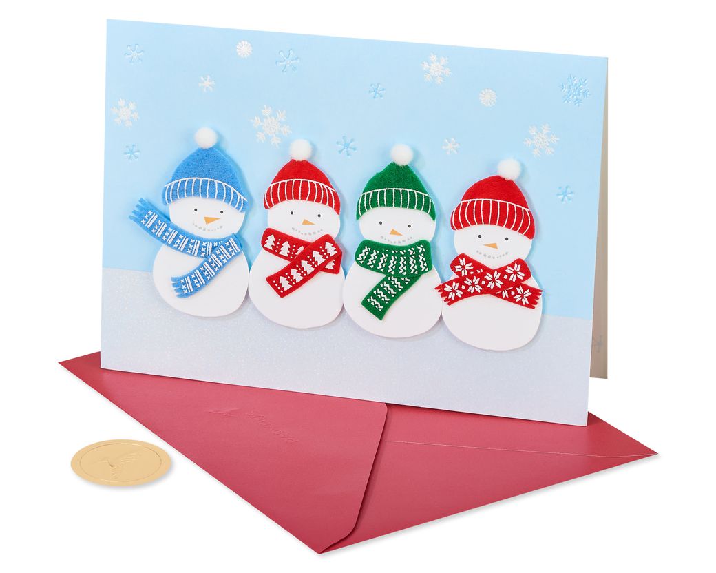 Warmest Wishes Snowman Holiday Boxed Cards - Glitter- 8-Count Image 5