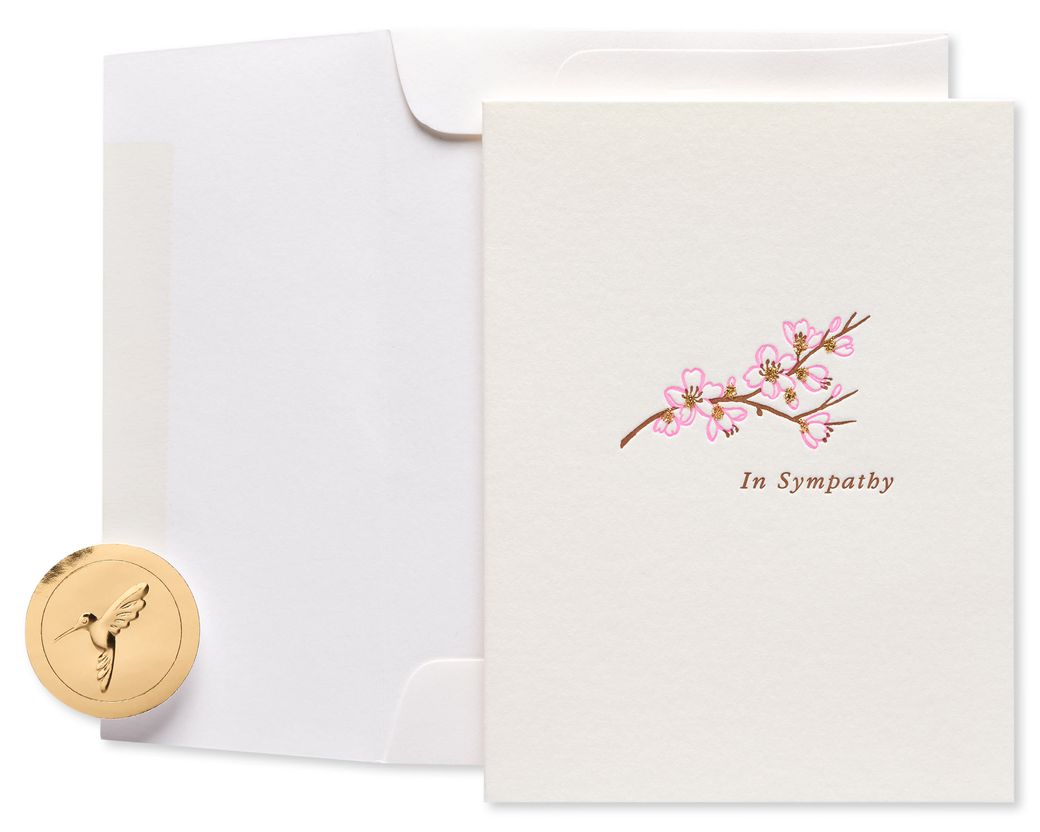 Floral Branch Blank Sympathy Greeting Card