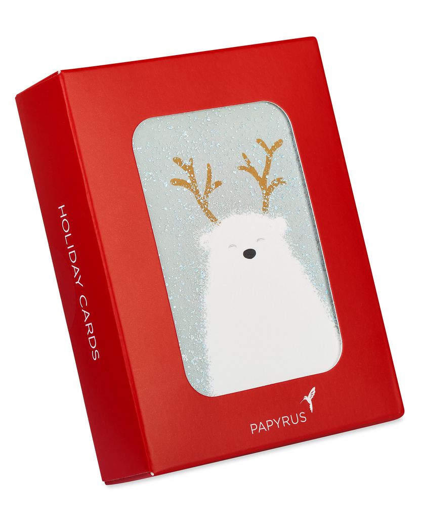 Holiday Polar Bear Christmas Boxed Cards - Glitter-Free, 20-Count Image 6