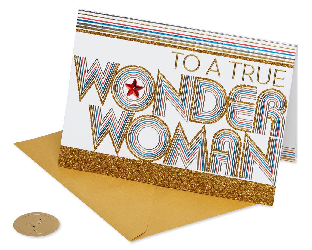 Personalized Wonder Woman™ Logo Photo Card - Greeting Cards