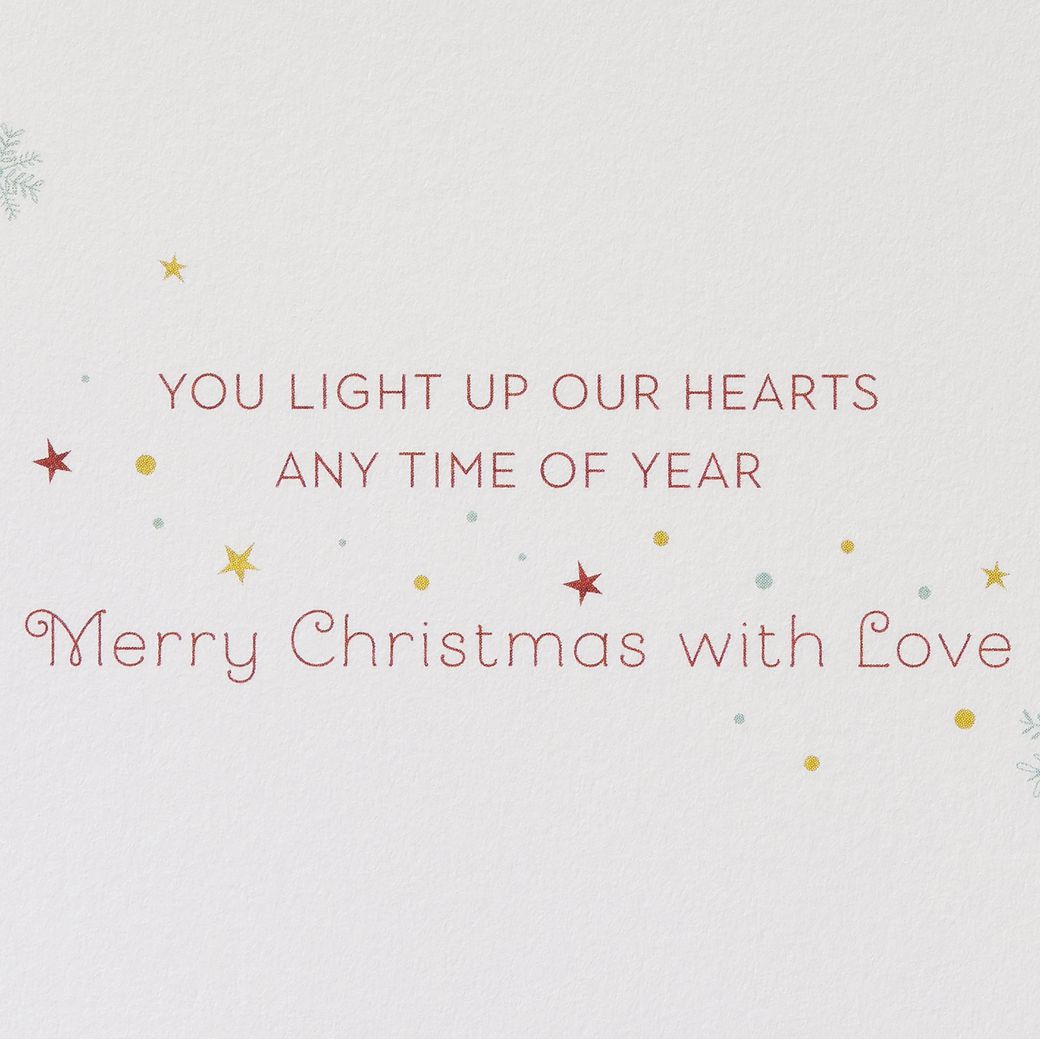 Light Up Our Hearts Christmas Greeting Card for Son Image 3