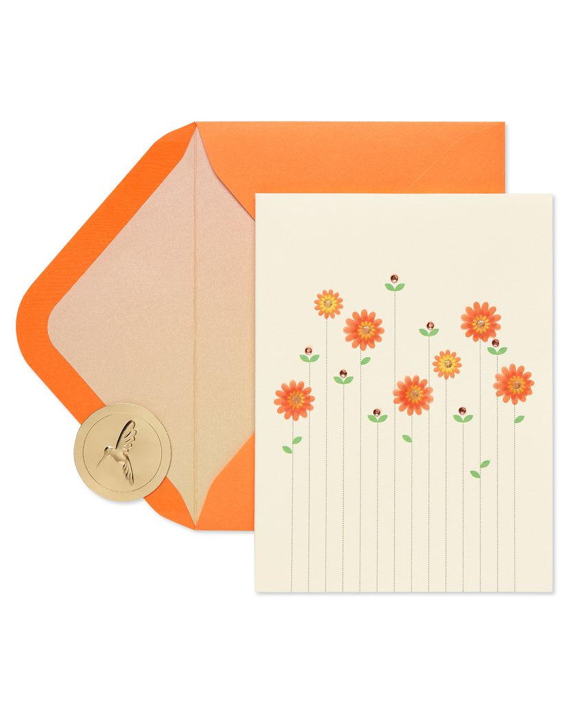 Papyrus Jewel Flower Thank You Card