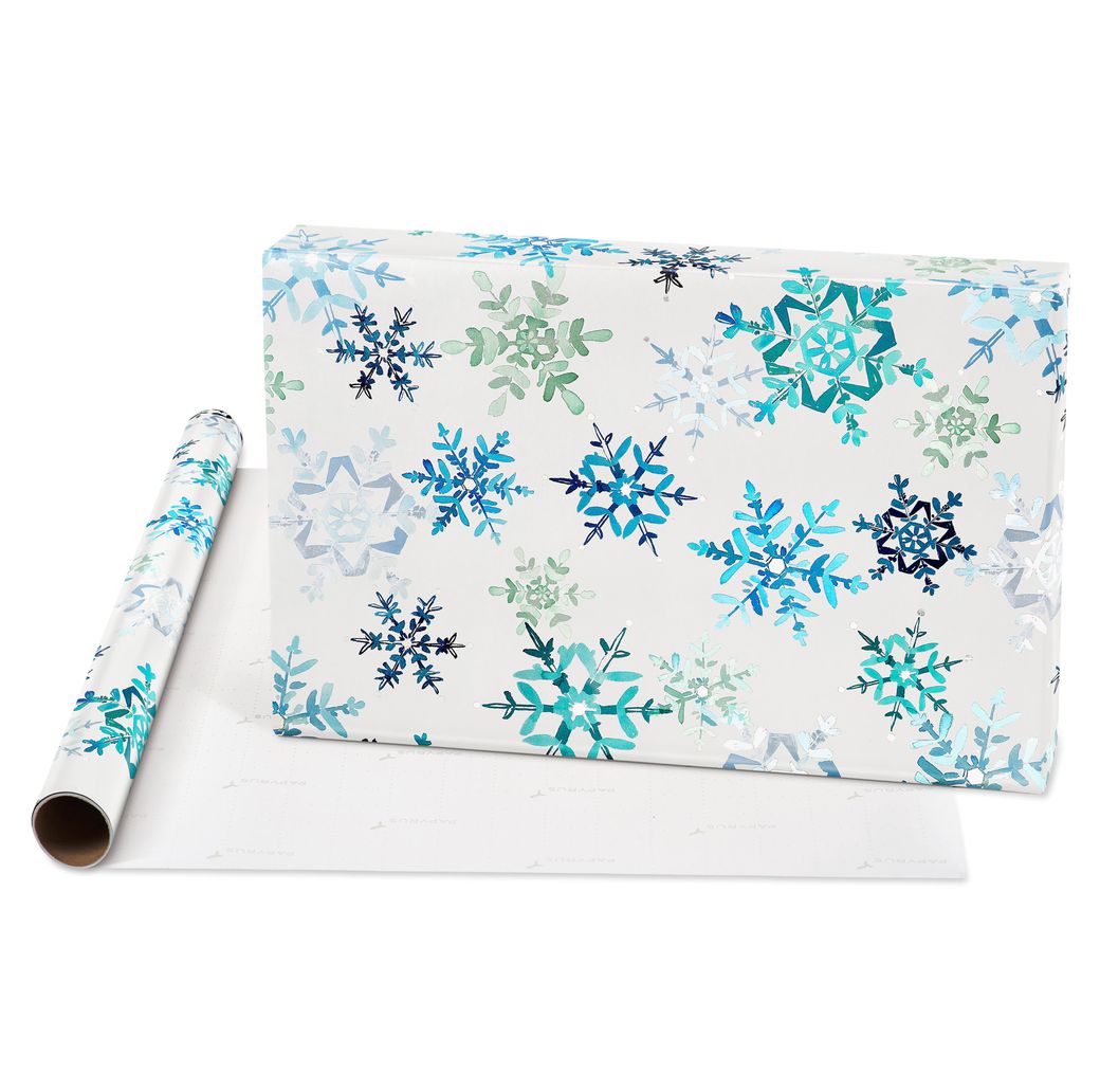 Snowflakes, Silver, Forest Holiday Wrapping Paper Rolls, 3 Rolls - Papyrus