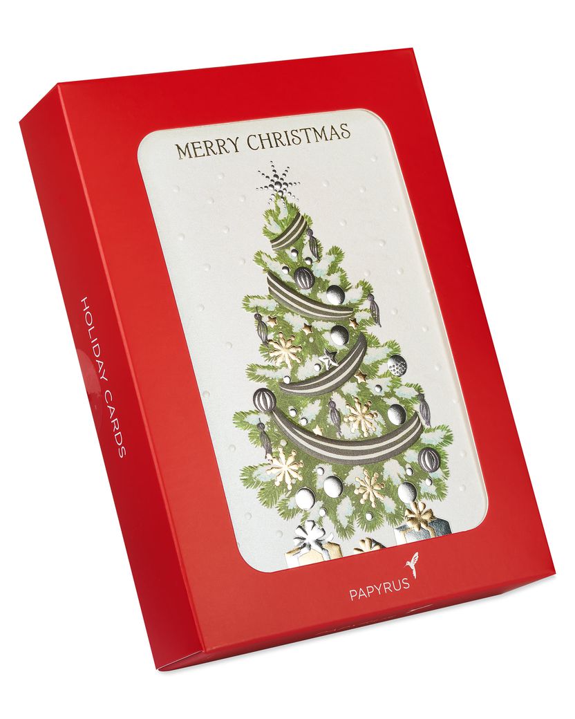 Splendor Of The Season Christmas Boxed Cards GlitterFree, 12Count