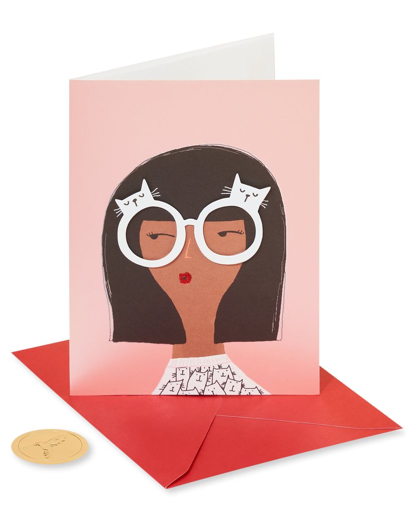 Cat Glasses Blank Greeting Card - Papyrus