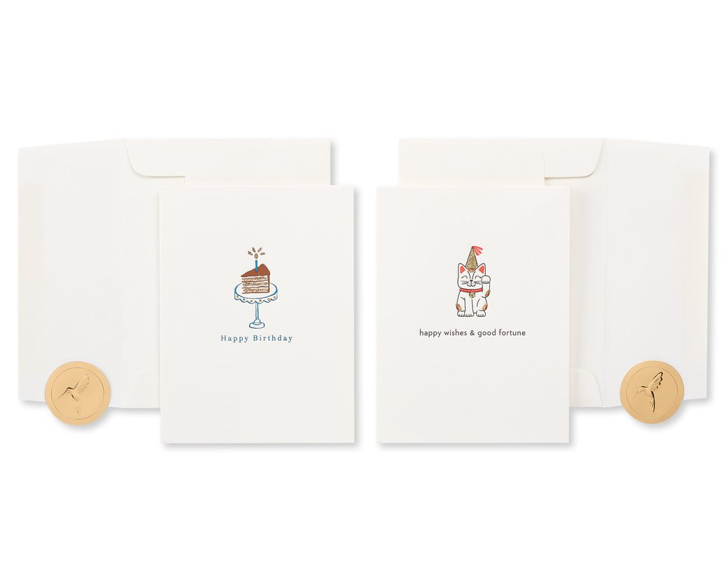 Cat And Cake Birthday Greeting Card Bundle, 2Count Papyrus