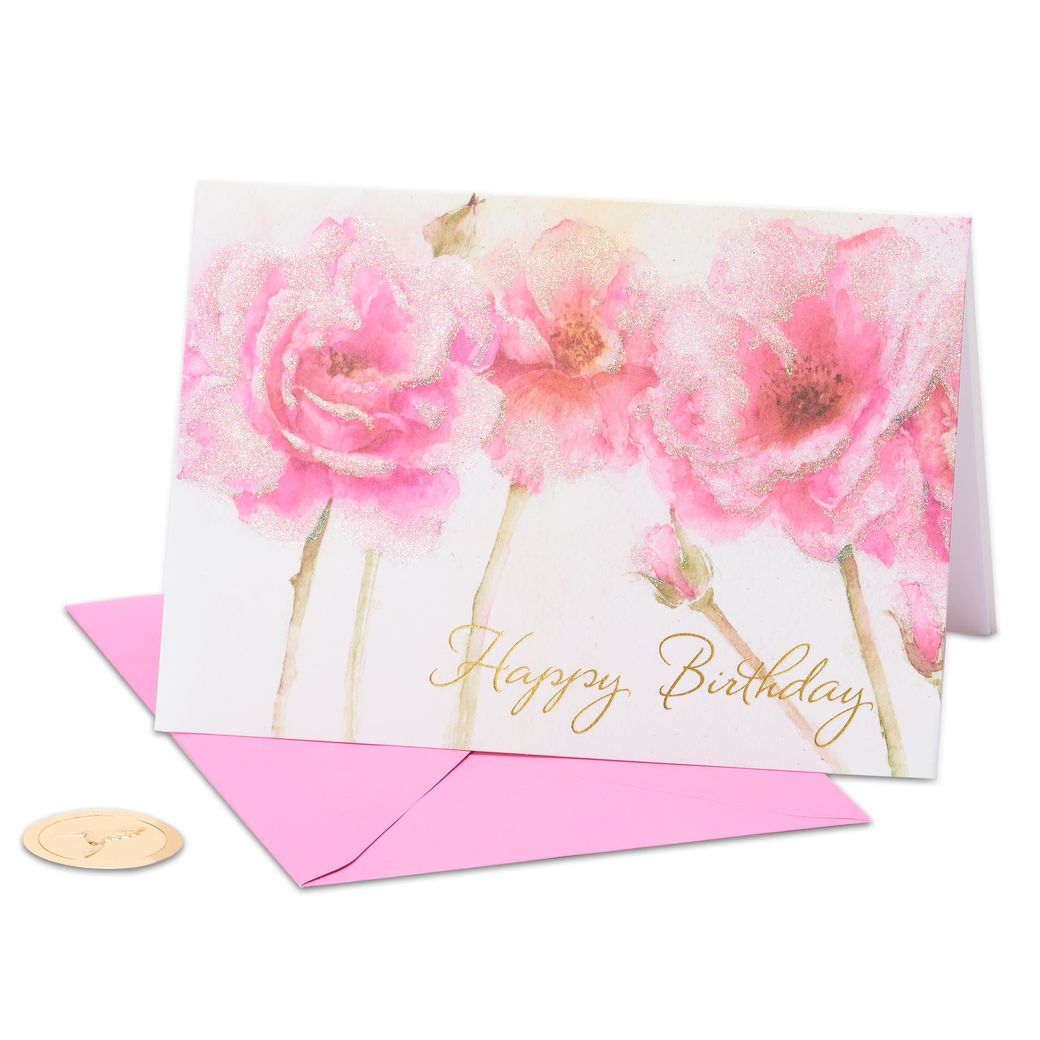 Pink Roses Birthday Greeting Card - Papyrus