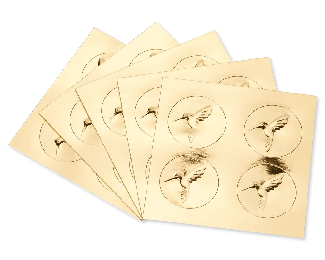 500 papyrus hummingbird gold seals top stickers