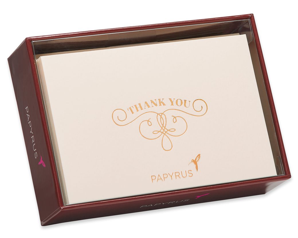 Papyrus Floral Thank You Cards - 16-Pack With Envelopes & Seals (Eco-Friendly, 5.13x3.88")