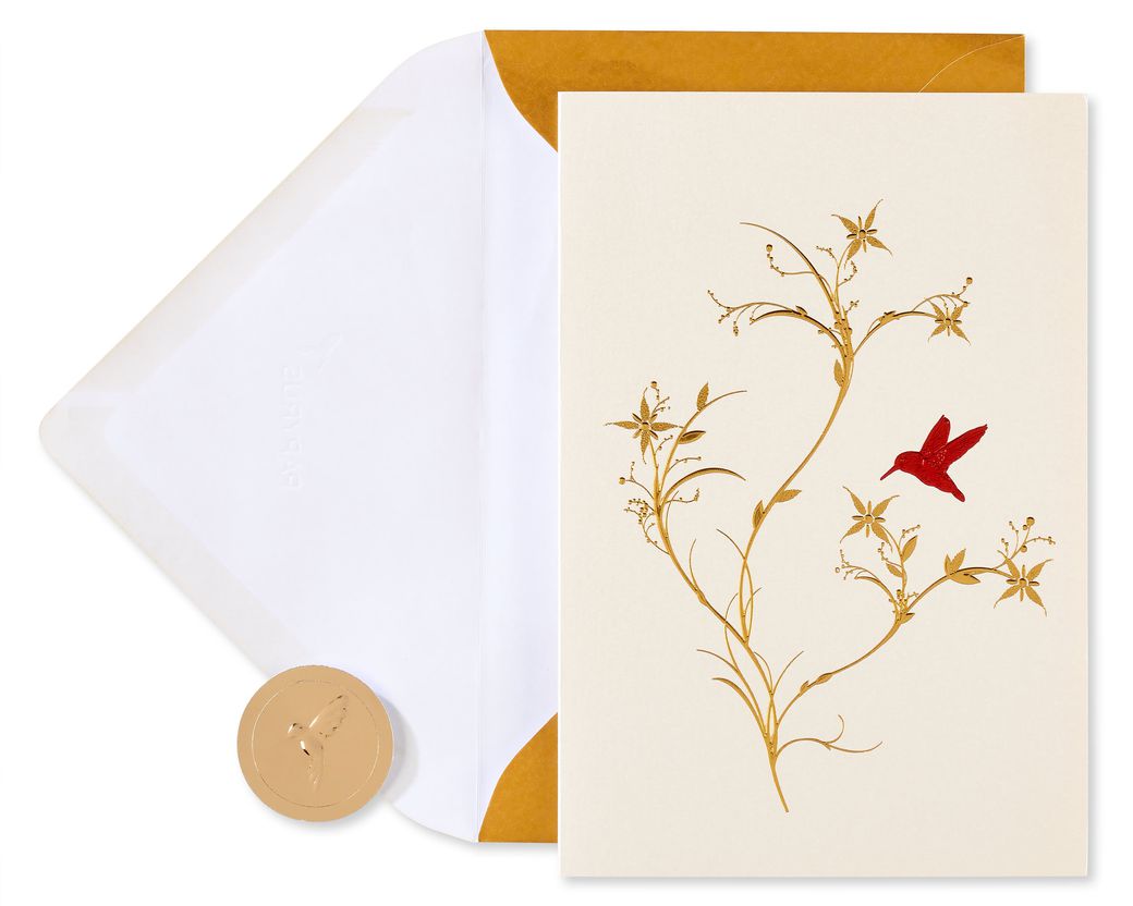 Red Hummingbird Blank Greeting Card Papyrus