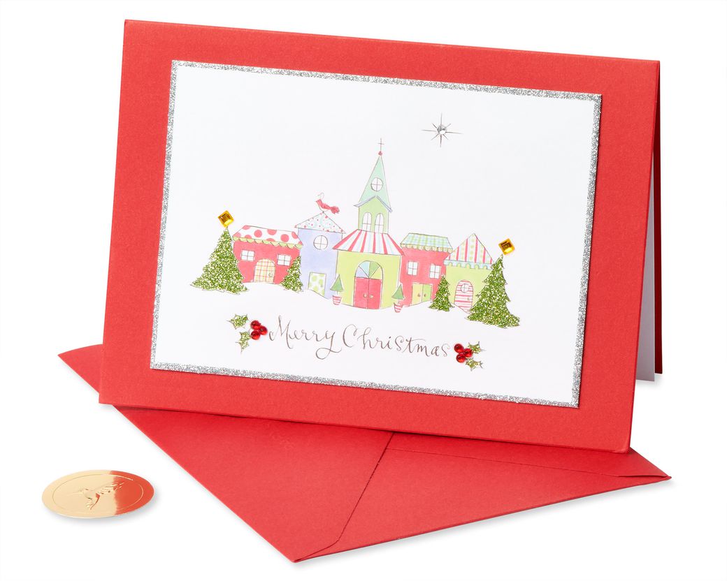 Religiöse Weihnachtsgrußkarte 'God's Sweet Blessings' Von Papyrus (mit Glitzer Und Edelsteinen)