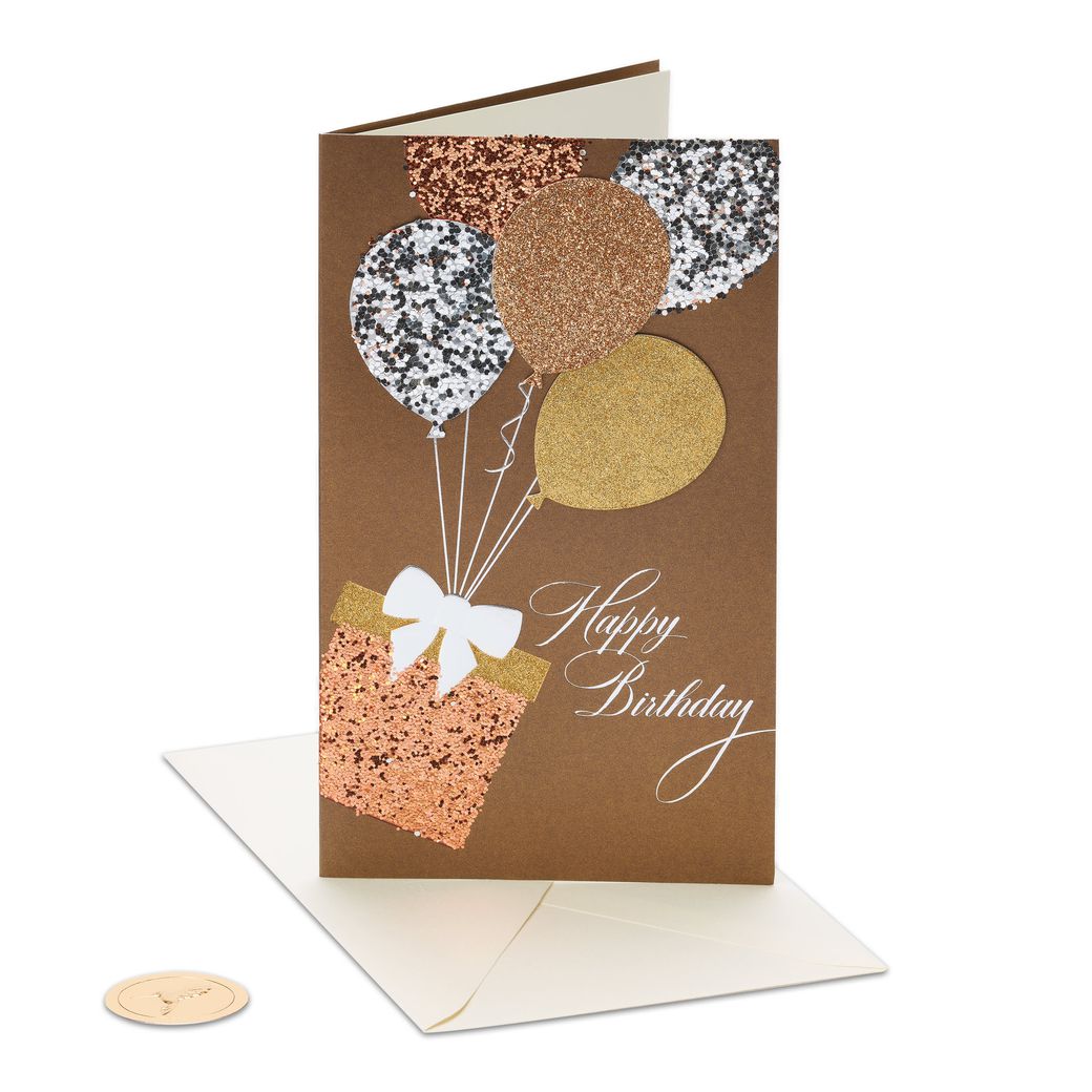 Glitter Balloons Birthday Greeting Card Papyrus 3722