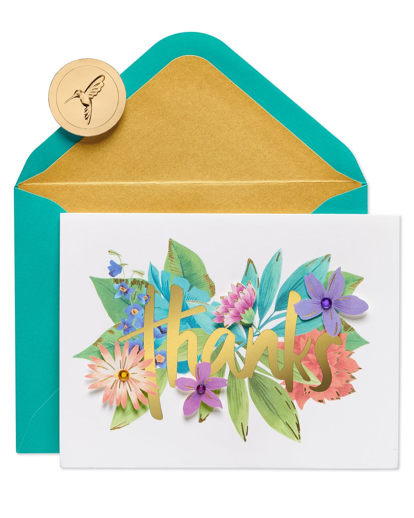 Botanical Floral Boxed Thank You Cards And Envelopes, 8Count Papyrus