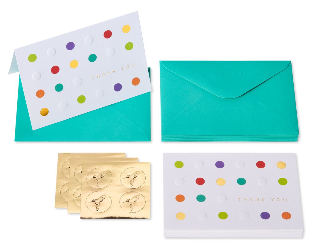 Bold Dots Blank Cards With Envelopes, 12Count Papyrus