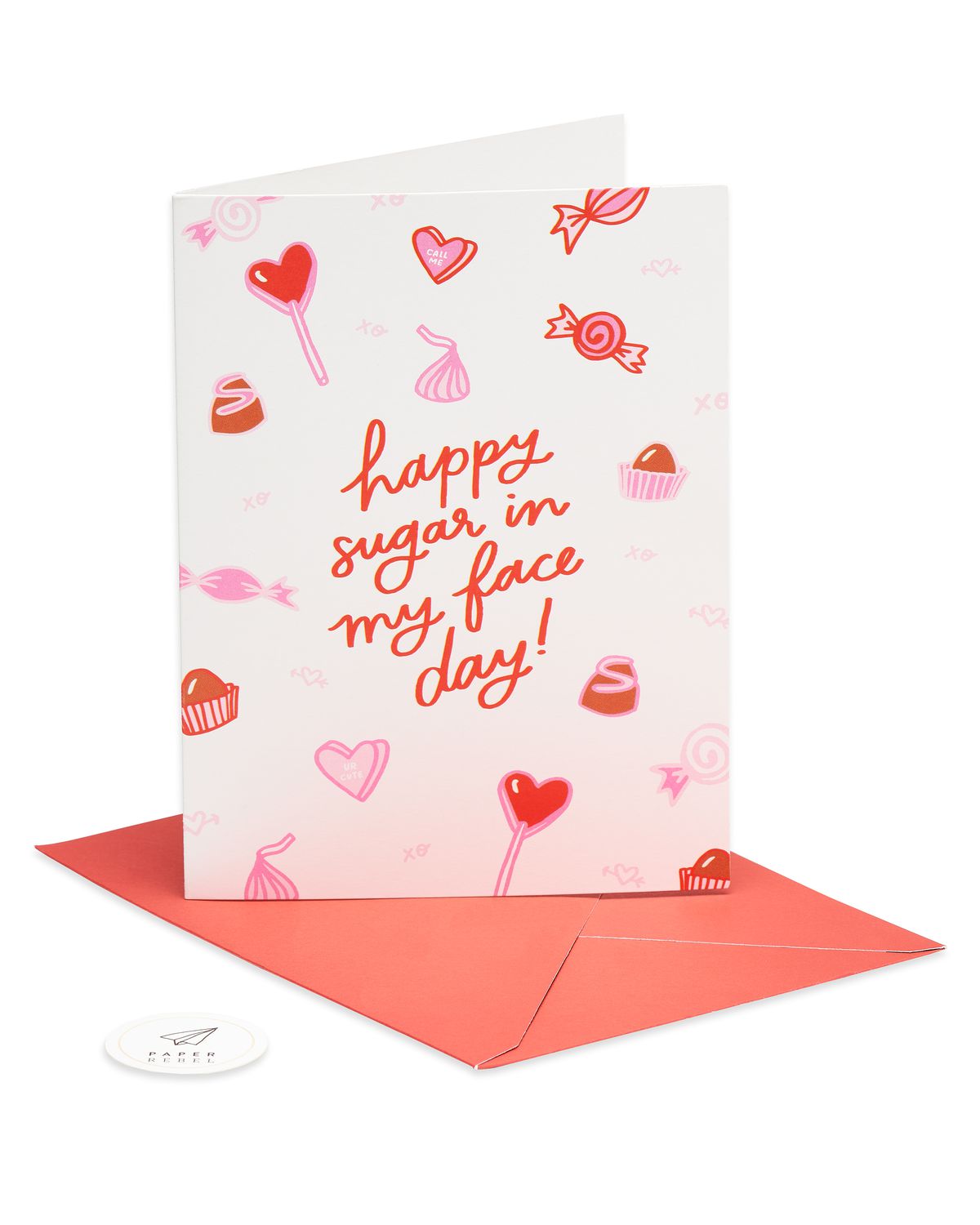 sugar in my face valentine's day card paper rebel