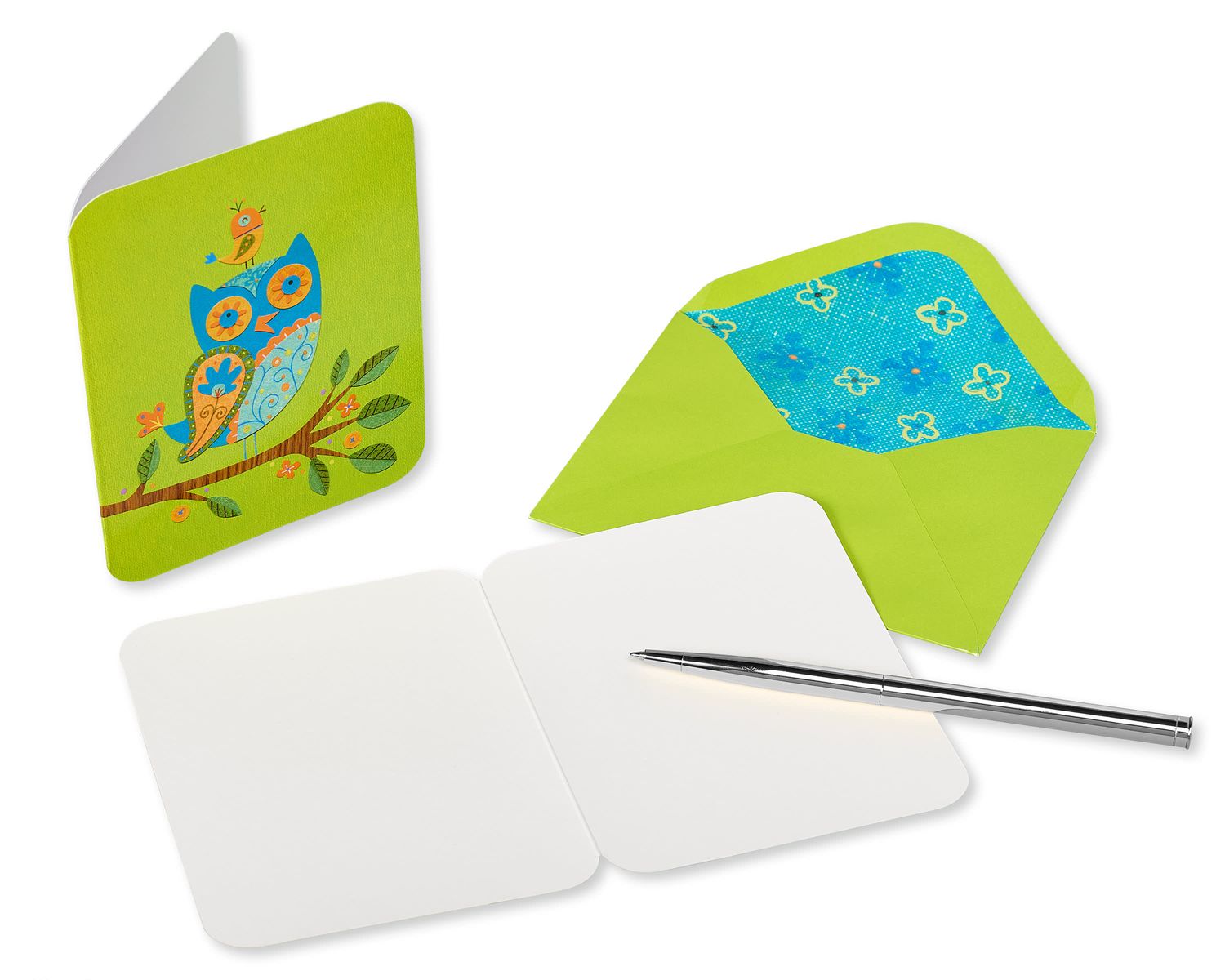 Blank Inside Owls And Birds Boxed Blank Note Cards With Envelopes, 20