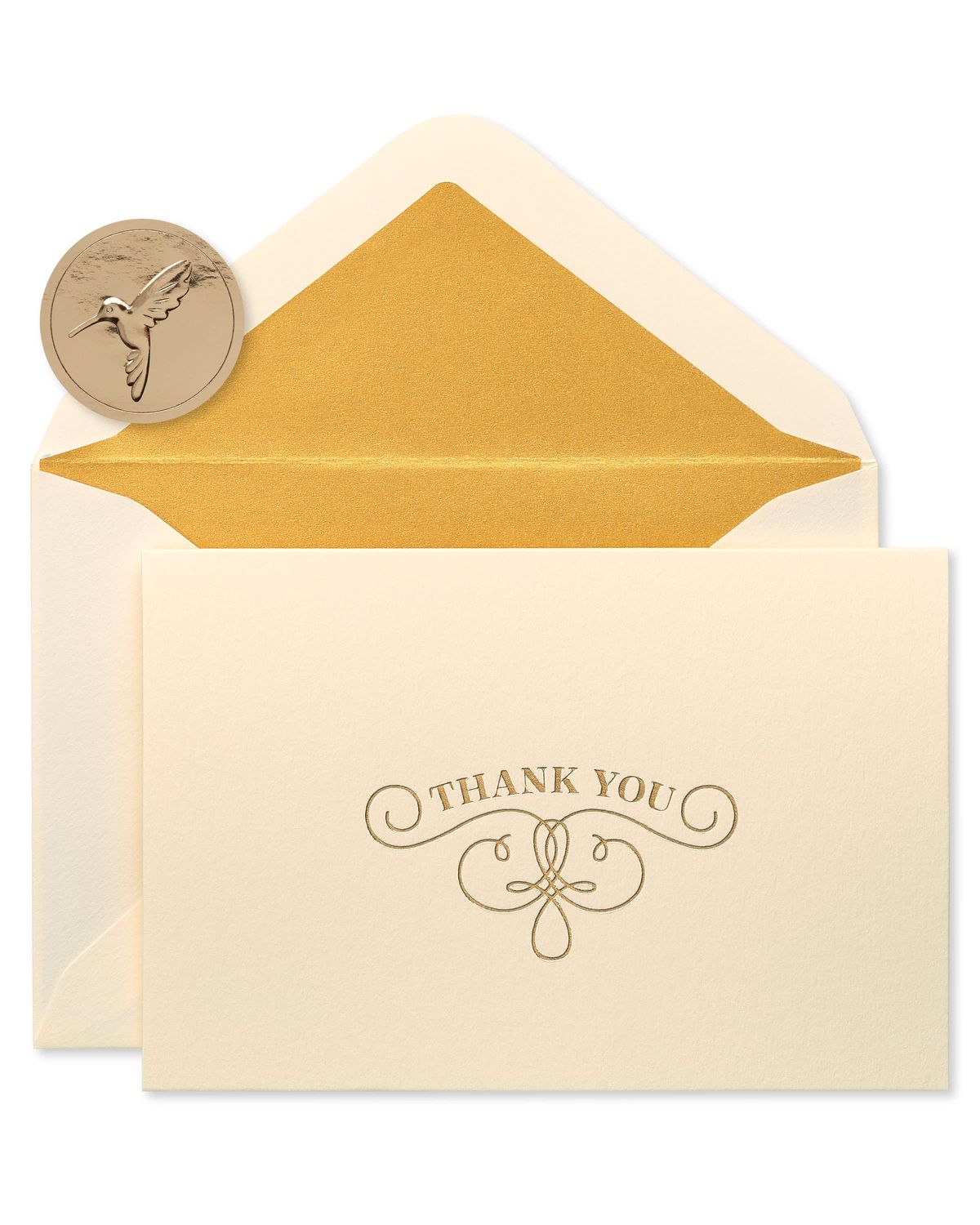 Wedding & Engagement Gold Flourish Thank You Boxed Blank Note Cards And