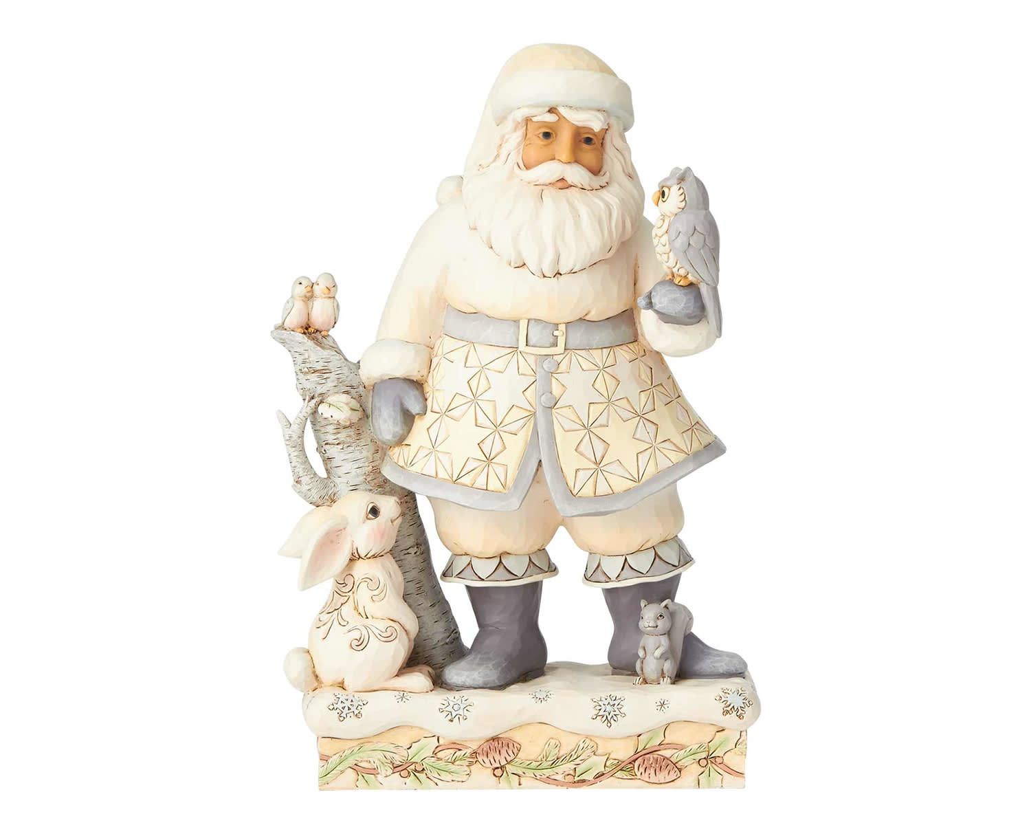 jim shore white woodland santa in sleigh