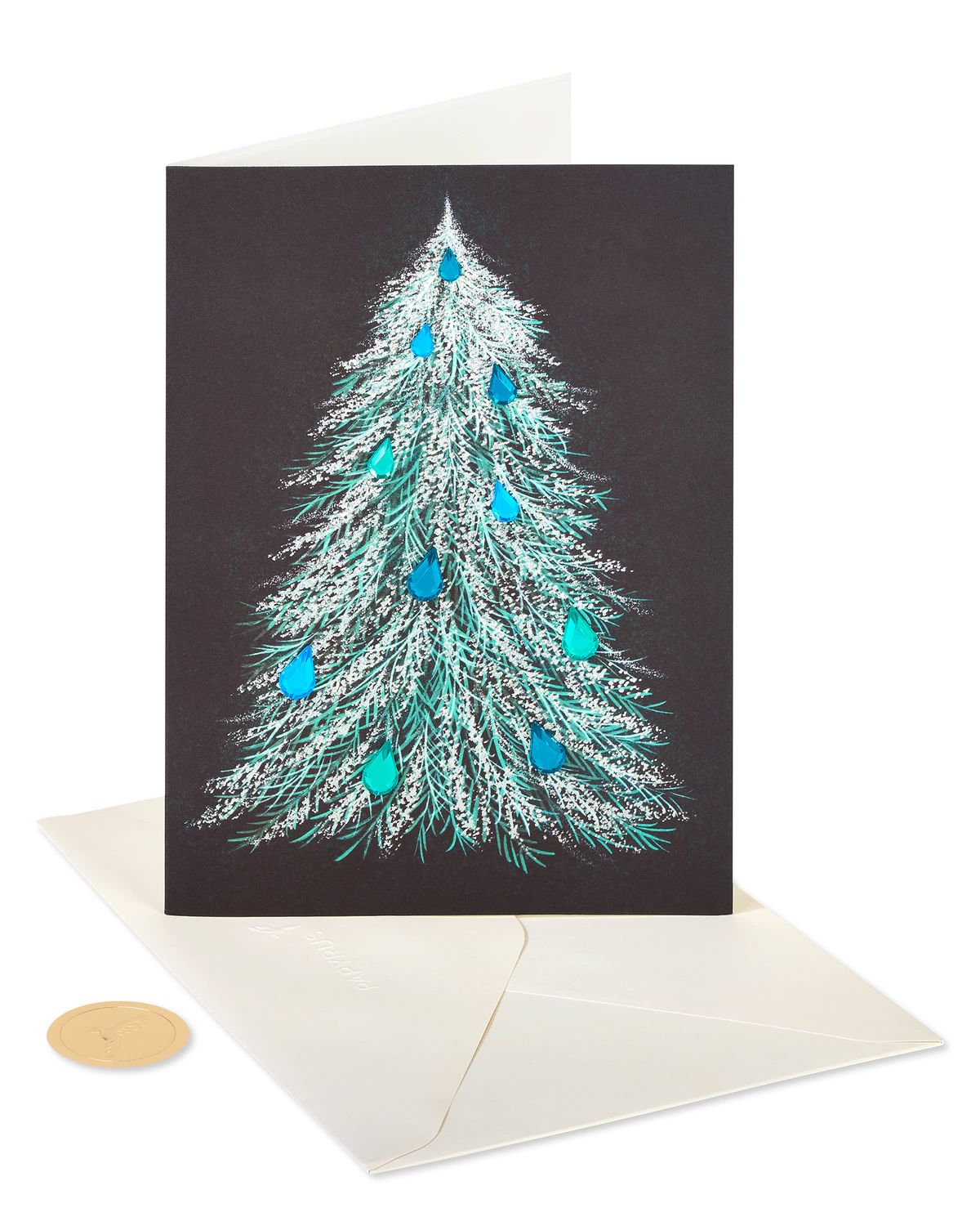 Gems Christmas Special Wishes Handmade Tree Christmas Boxed Cards, 8 Boxed Papyrus Christmas Cards