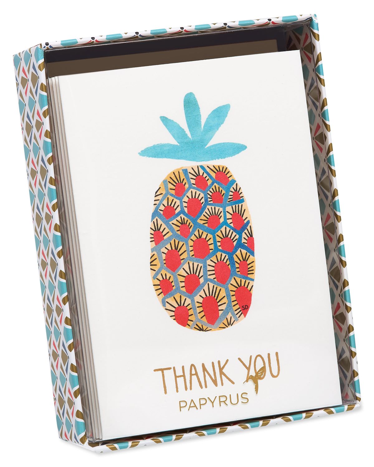 Blank Inside Pineapple Boxed Thank You Cards With Envelopes, 20Count