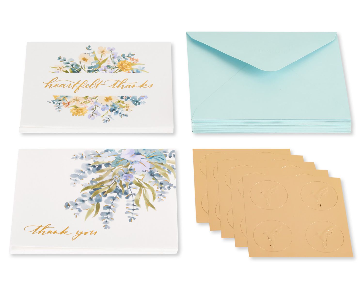 Wedding & Engagement Eucalyptus Leaves Thank You Boxed Blank Note Cards