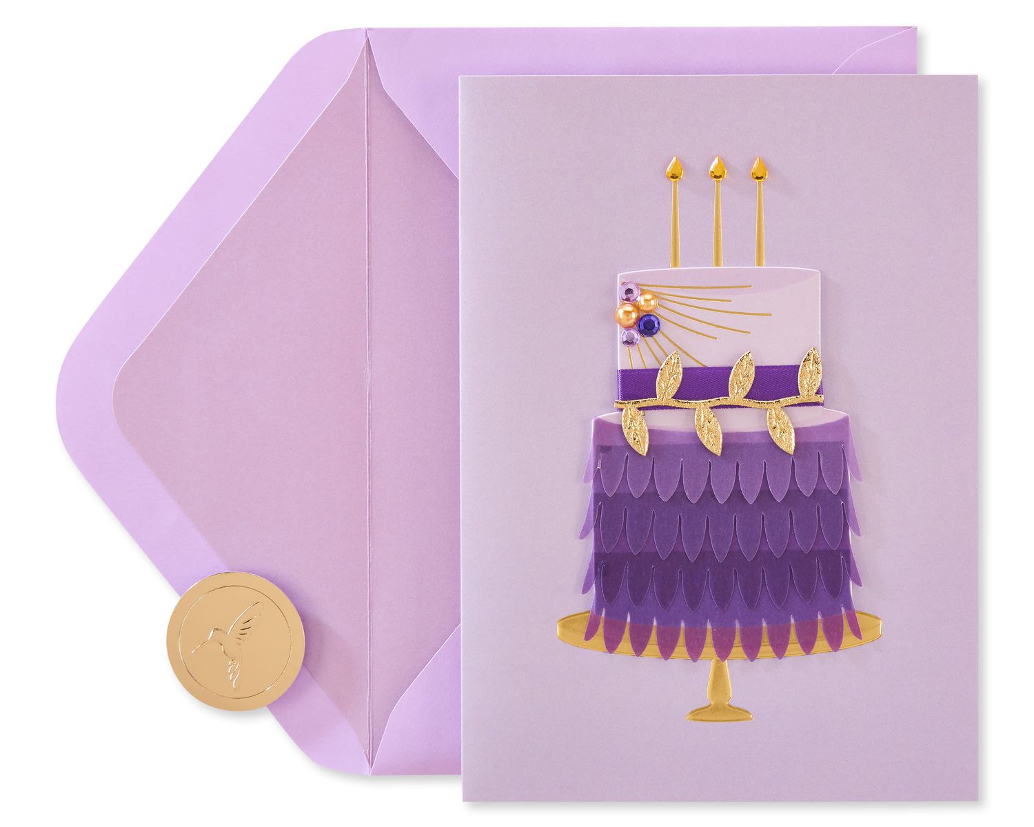 Paper Sculpted Birthday Feather Cake Birthday Greeting Card For Her