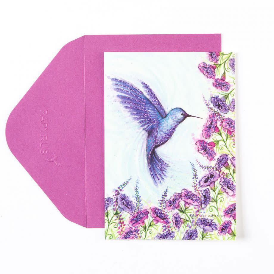 Blank Inside Bella Pilar Purple Hummingbird Boxed Cards And Envelopes