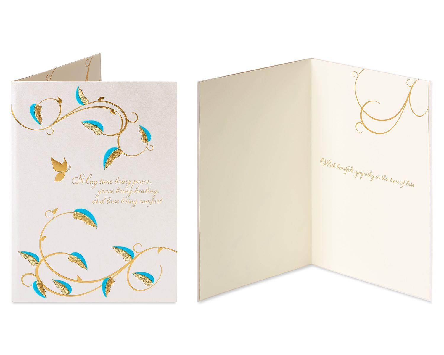 Sympathy Gold Glitter Sympathy Greeting Card Bundle, 2Count Papyrus