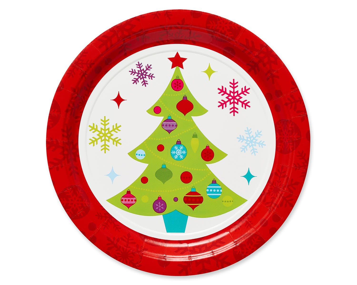 Playful Trees Christmas Paper Dinner Plates, 8-Count | American Greetings