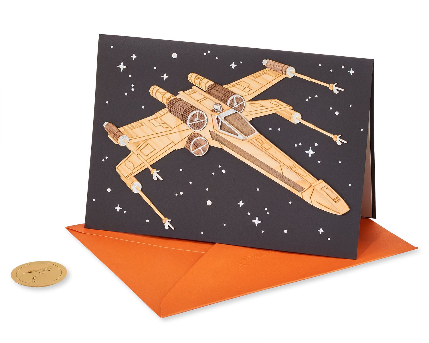 Wood Birthday Wood X Wing Fighter Star Wars Birthday Greeting Card For