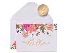 Floral Hello Blank Note Cards with Envelopes, 14-Count Image 1