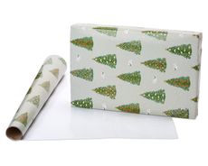 Red Plaid and Pine Trees Holiday Wrapping Paper Bundle, 2 Rolls Image 3
