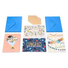 Congratulations Designs Graduation Cards Pack with Envelopes, 20-Count