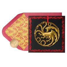 Targaryen Sigil Game of Thrones Blank Birthday Greeting Card