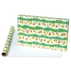 Celestial Evergreen Christmas Wrapping Paper Rolls, 3 Rolls