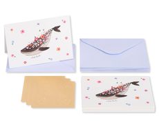 Whale Thanks Thank You Note Cards with Envelopes, 14-Count Image 2