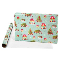 Gnomes, Santa Train Holiday Wrapping Paper Bundle, 2 Rolls Image 4
