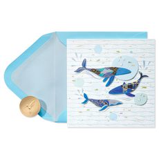 Whales Blank Greeting Card - Designed by House of Turnowsky Image 1