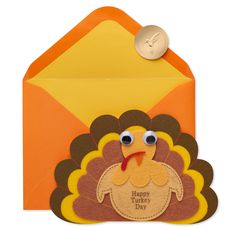 Let the Gobbling Begin Thanksgiving Greeting Card for Kids Image 1